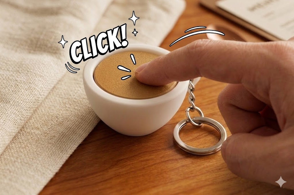 Clicker Tea Cup Keychain
